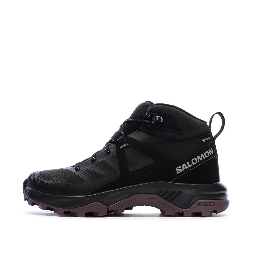 Schwarze Damen-Wanderschuhe Salomon Exeo Mid günstig