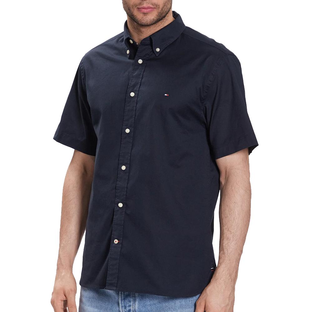 Chemise Noire Homme Tommy Hilfiger Flex Poplin pas cher