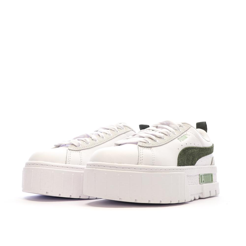 Baskets Blanches/Vert Femme Puma Mayze vue 6