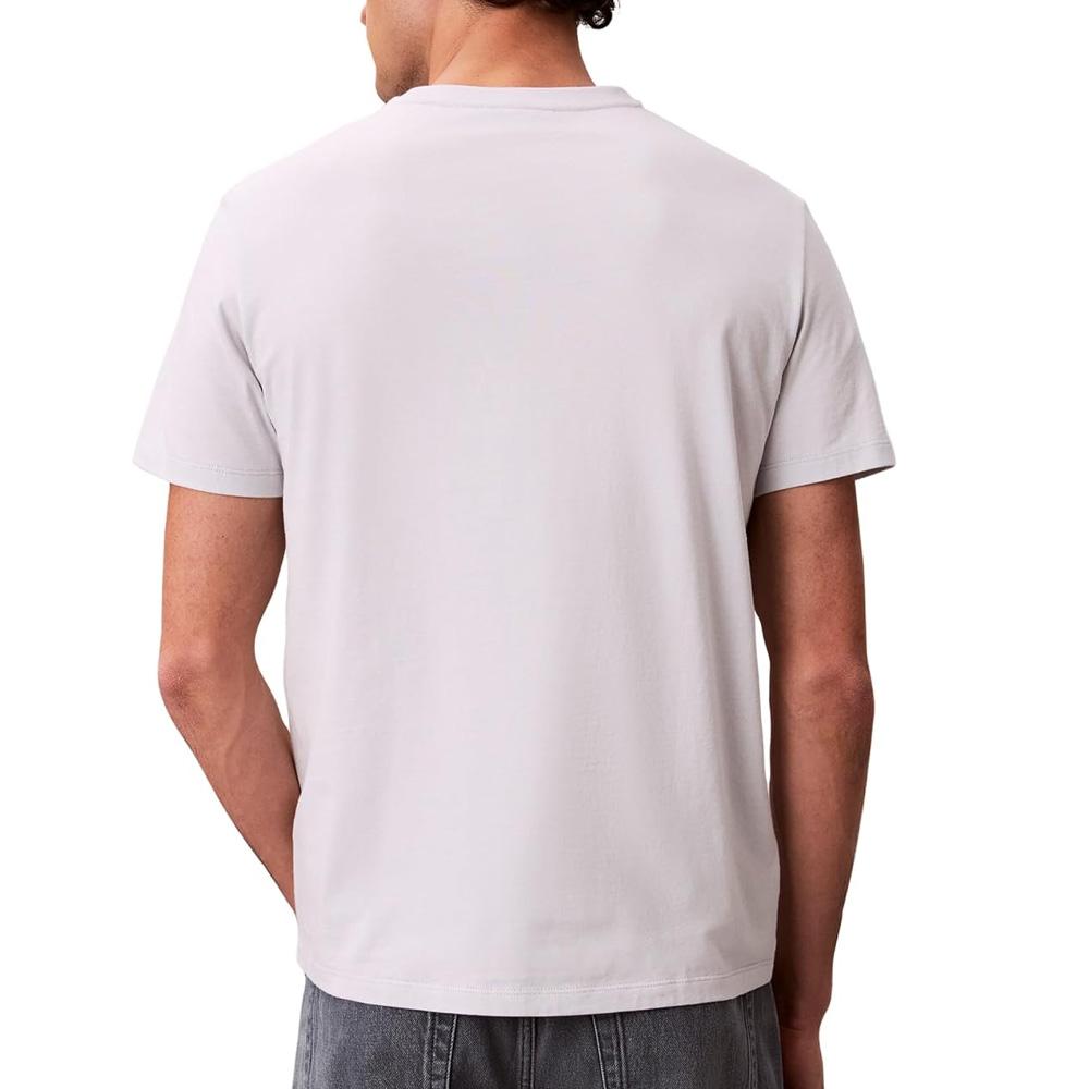 T-Shirt Gris Clair Homme Calvin Klein Jeans Badge L4G vue 2