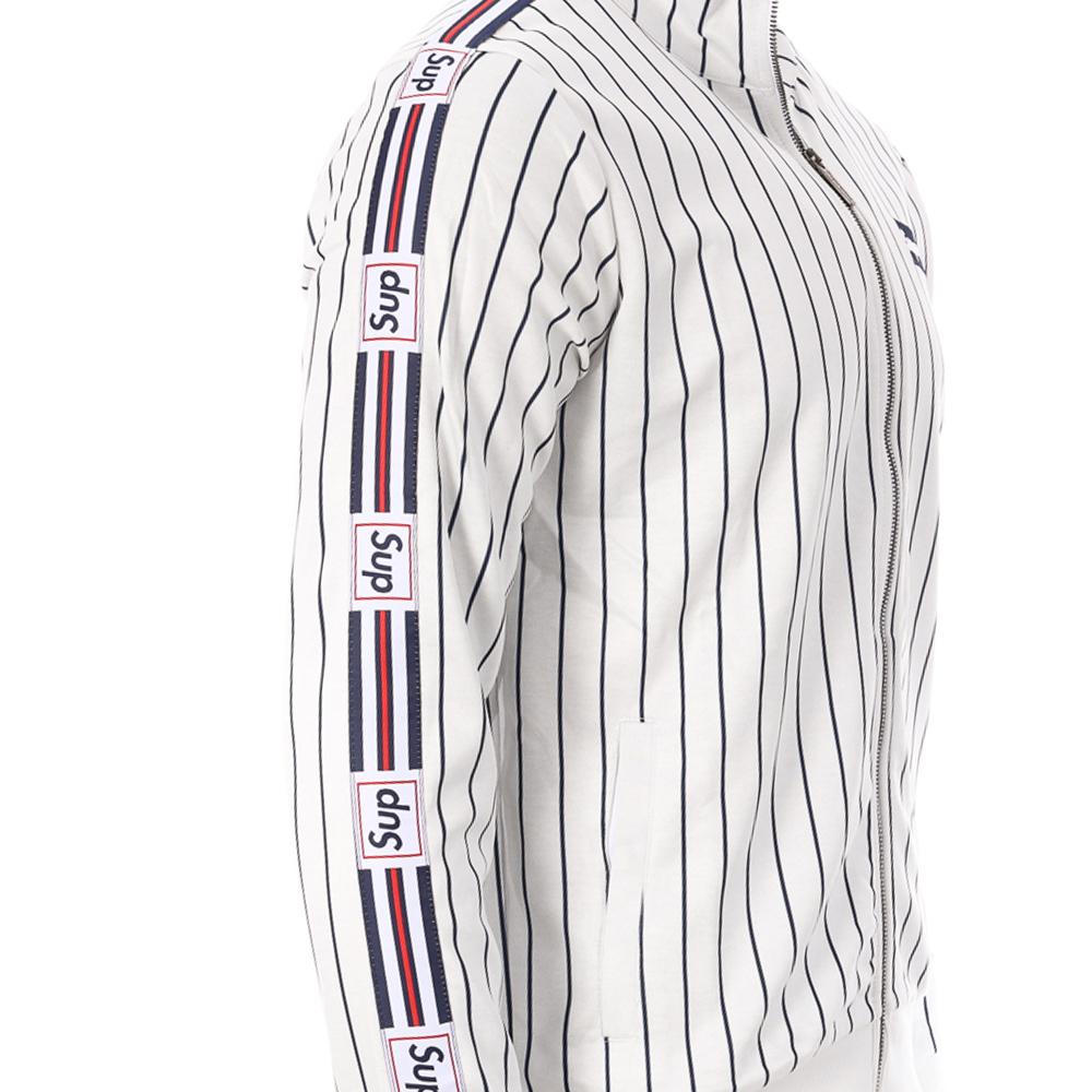 Veste Zippé Blanche Homme Supreme Grip STRIPES vue 3