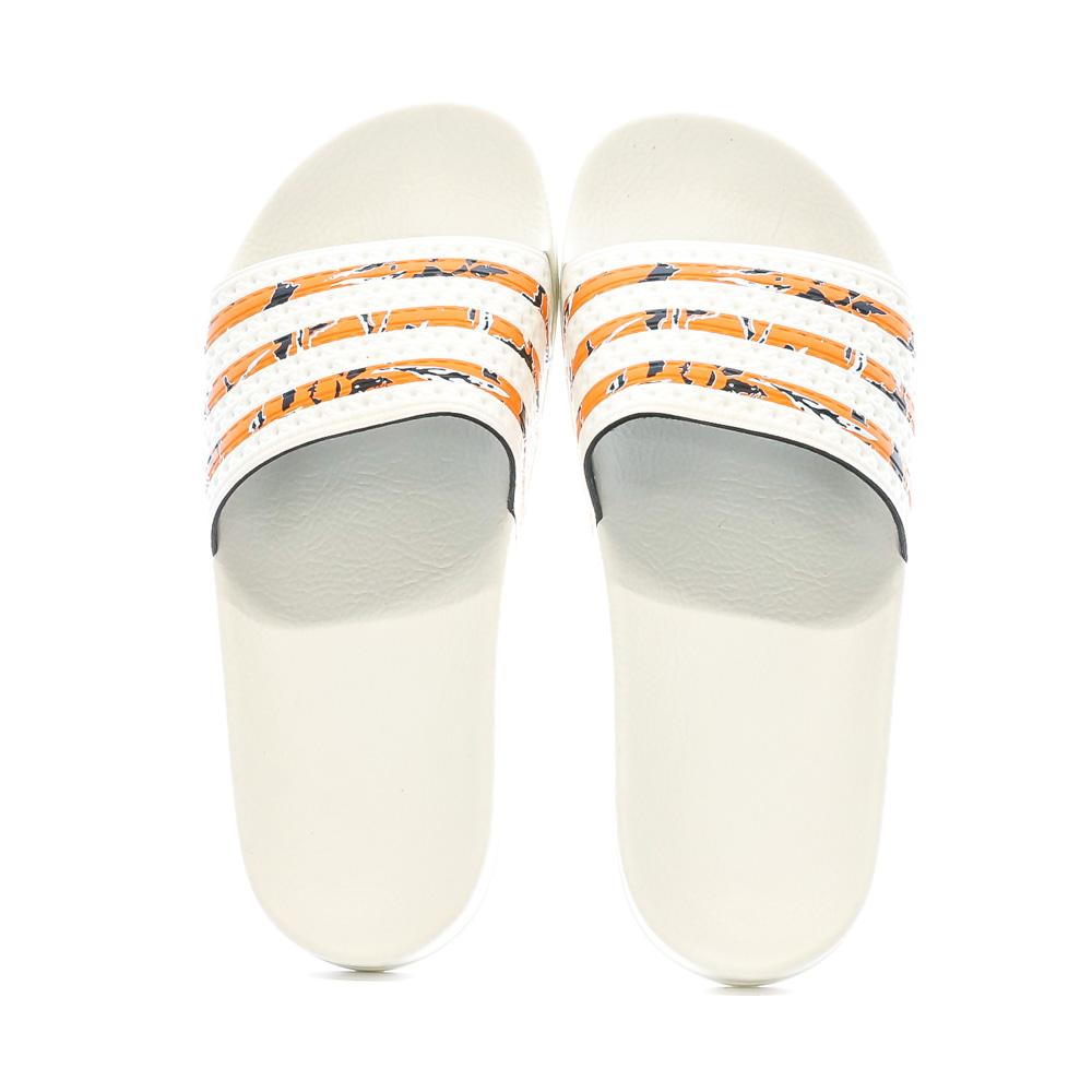 Claquettes Blanche/Orange Homme Adidas IE7744 vue 3