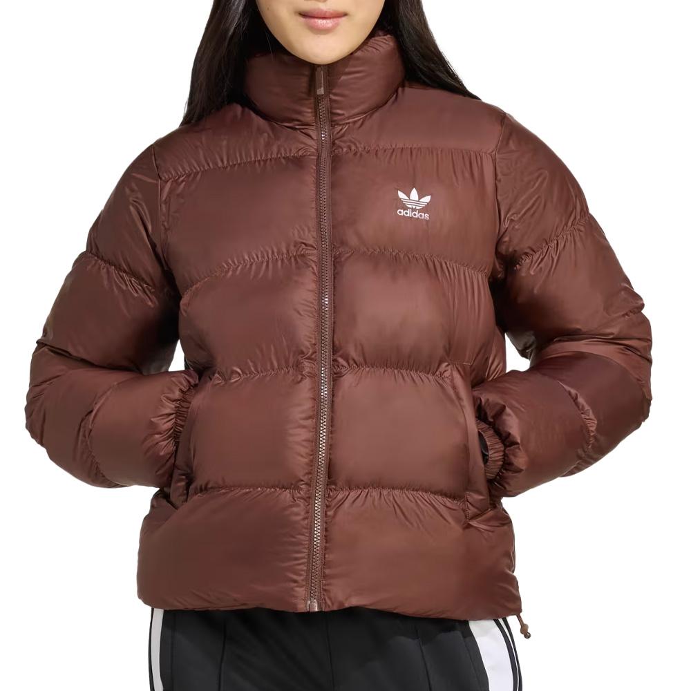 Braune Damen-Daunenjacke von Adidas Puffer günstig