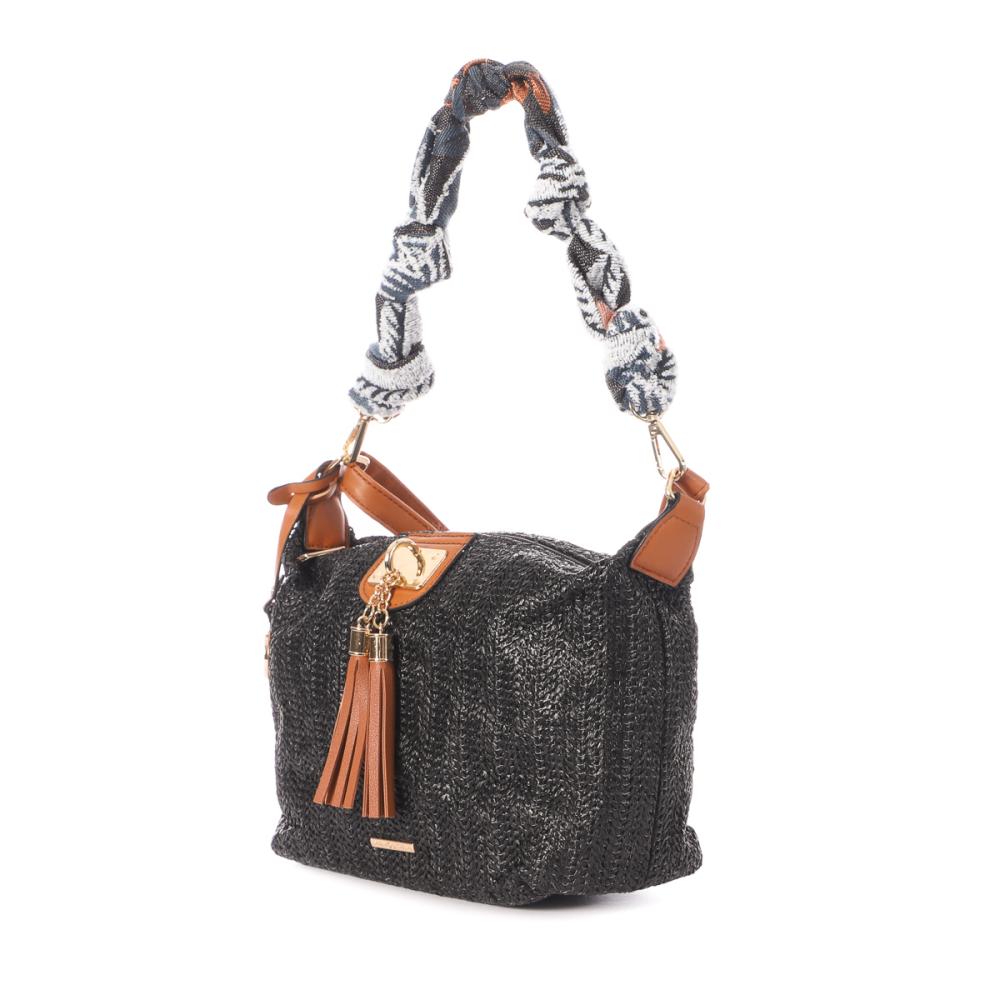 Sac à Main en paille Noir Femme Manoukian TROPIC vue 3