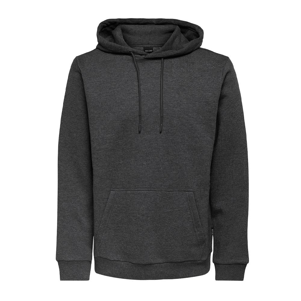 Sweat à Capuche Gris Foncé Homme Only & Sons Ceres pas cher