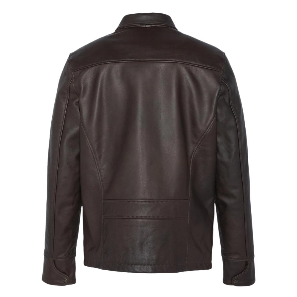 Veste En Cuir Marron Homme Schott LC9521D vue 2
