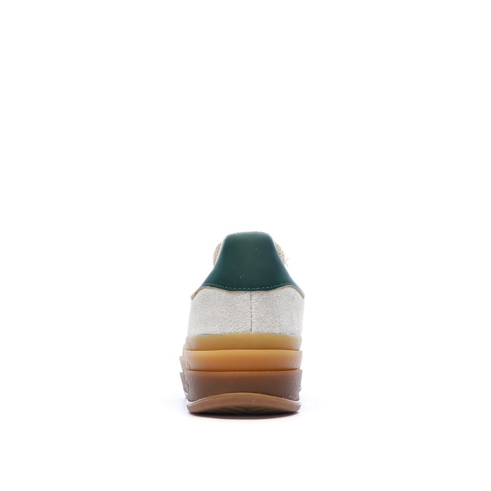 Baskets Beige/Vert Femme Adidas Gazelle Bold vue 3