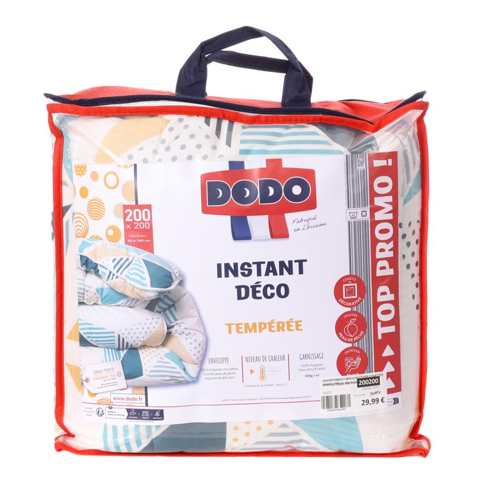 Couette Bleu/Blanc/Jaune Dodo Instant Déco 200x200 pas cher
