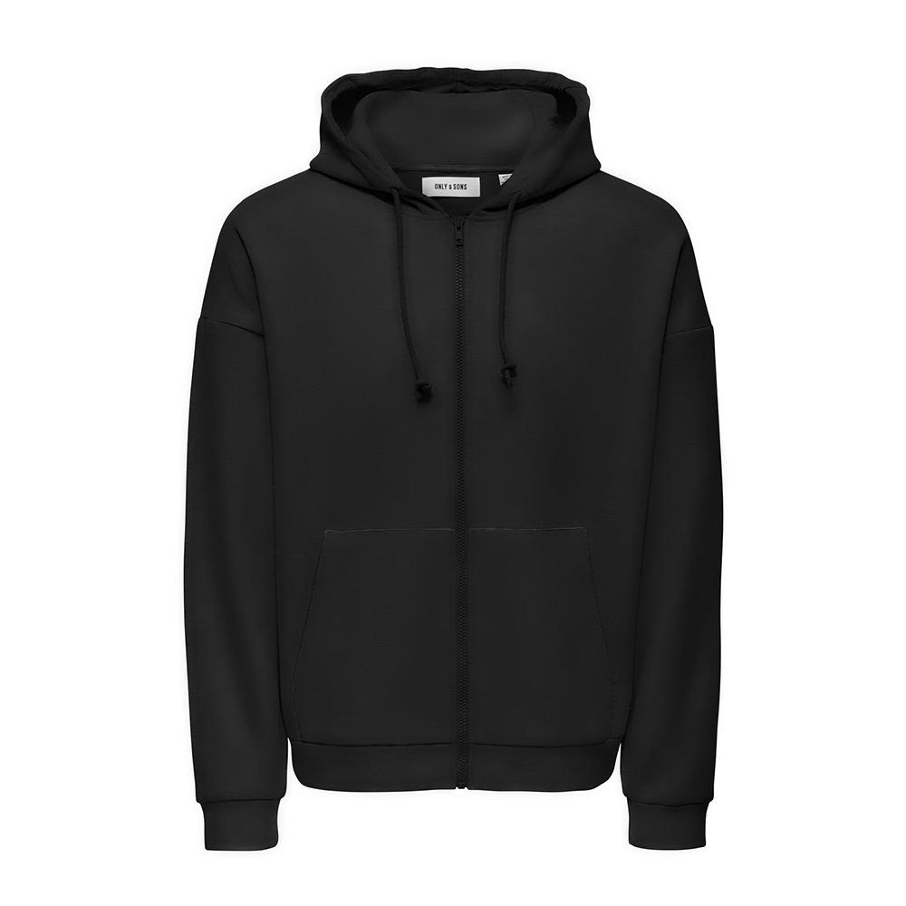 Sweat Zippé Noir Homme Only & Sons Chase pas cher