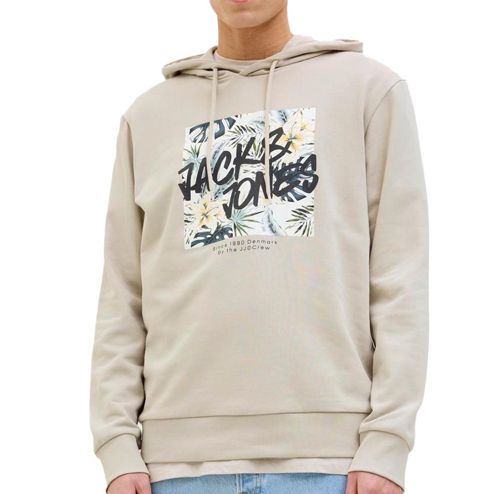 Sweat à Capuche Beige Homme Jack & Jones Hawaii pas cher