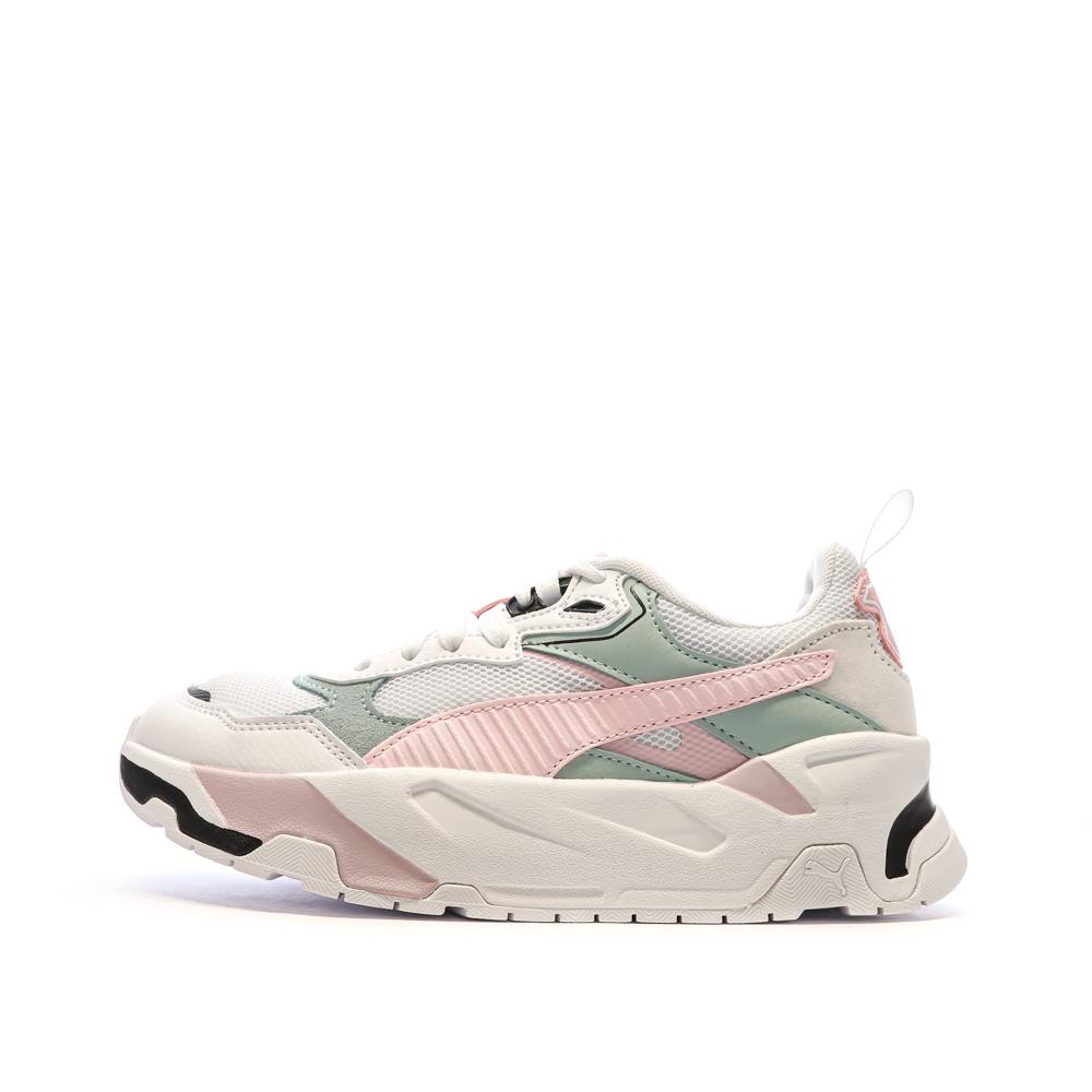 Baskets Blanc/Rose/Vert Femme Puma Trinity pas cher