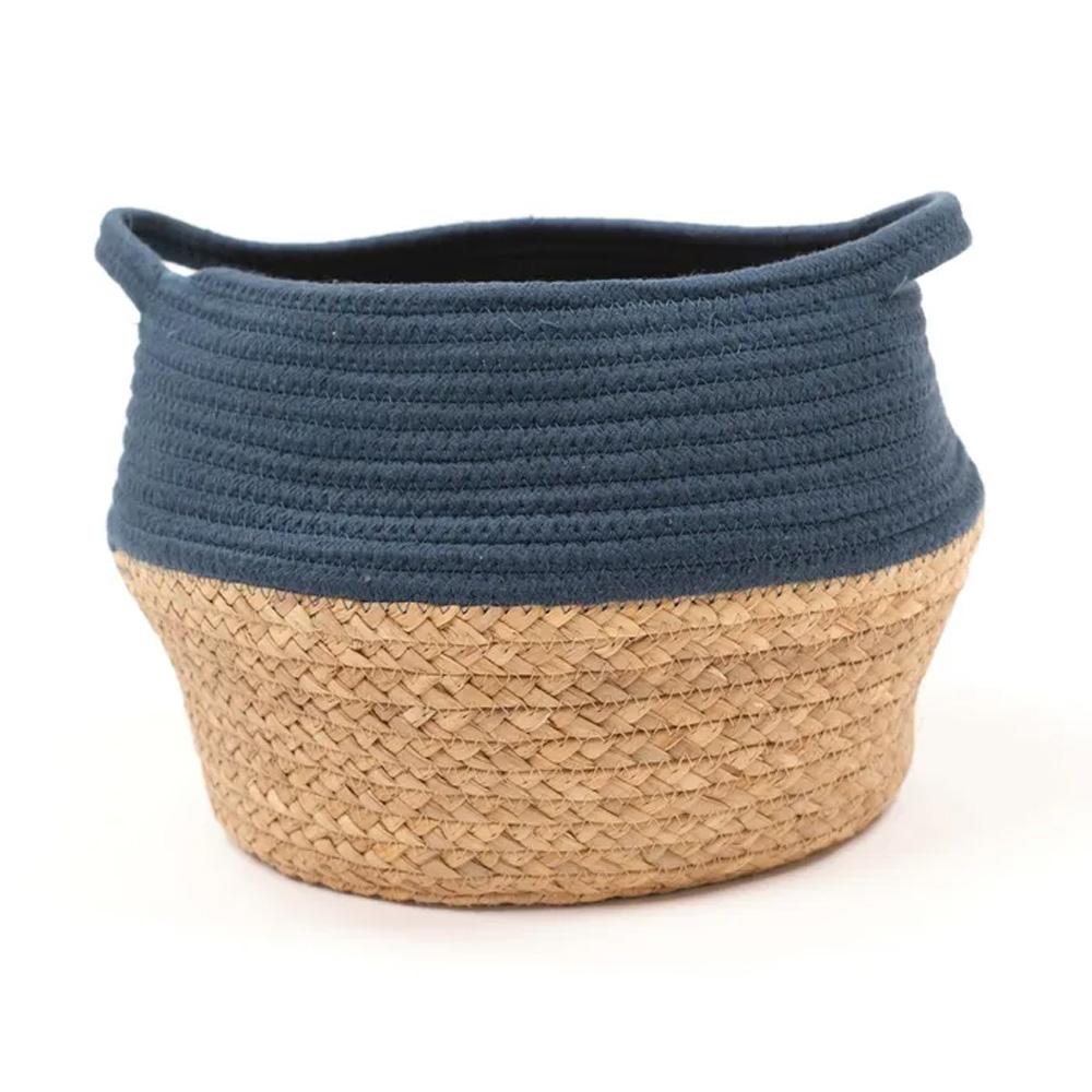 Panier Bleu/Paille Atmosphera Céladon pas cher