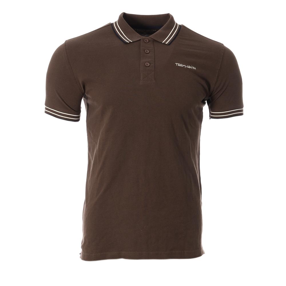 Polo Kaki/Beige Homme Teddy Smith Pasian pas cher