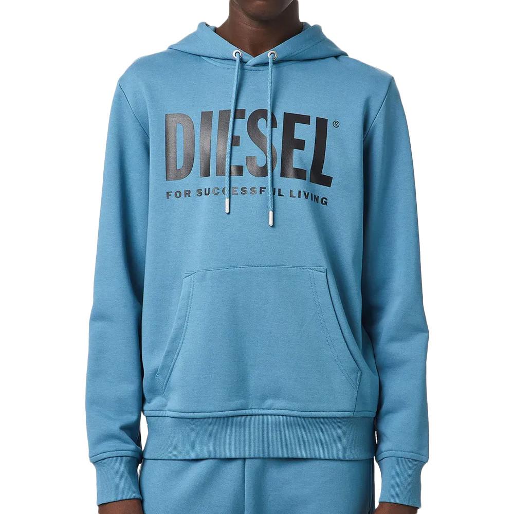 Sweat à Capuche Bleu Homme Diesel Girk pas cher