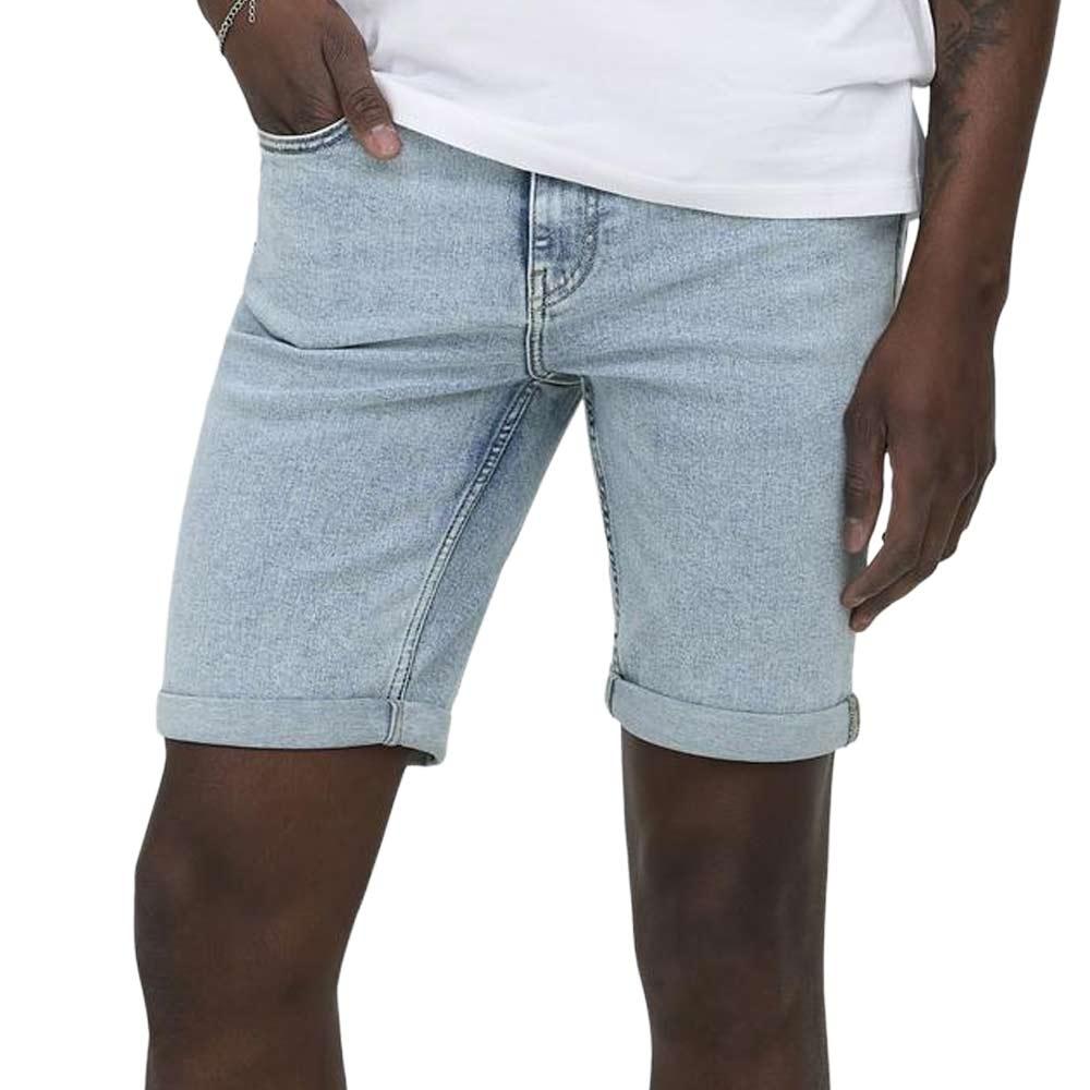 Short Bleu Homme Only & Sons Ply Lbd pas cher
