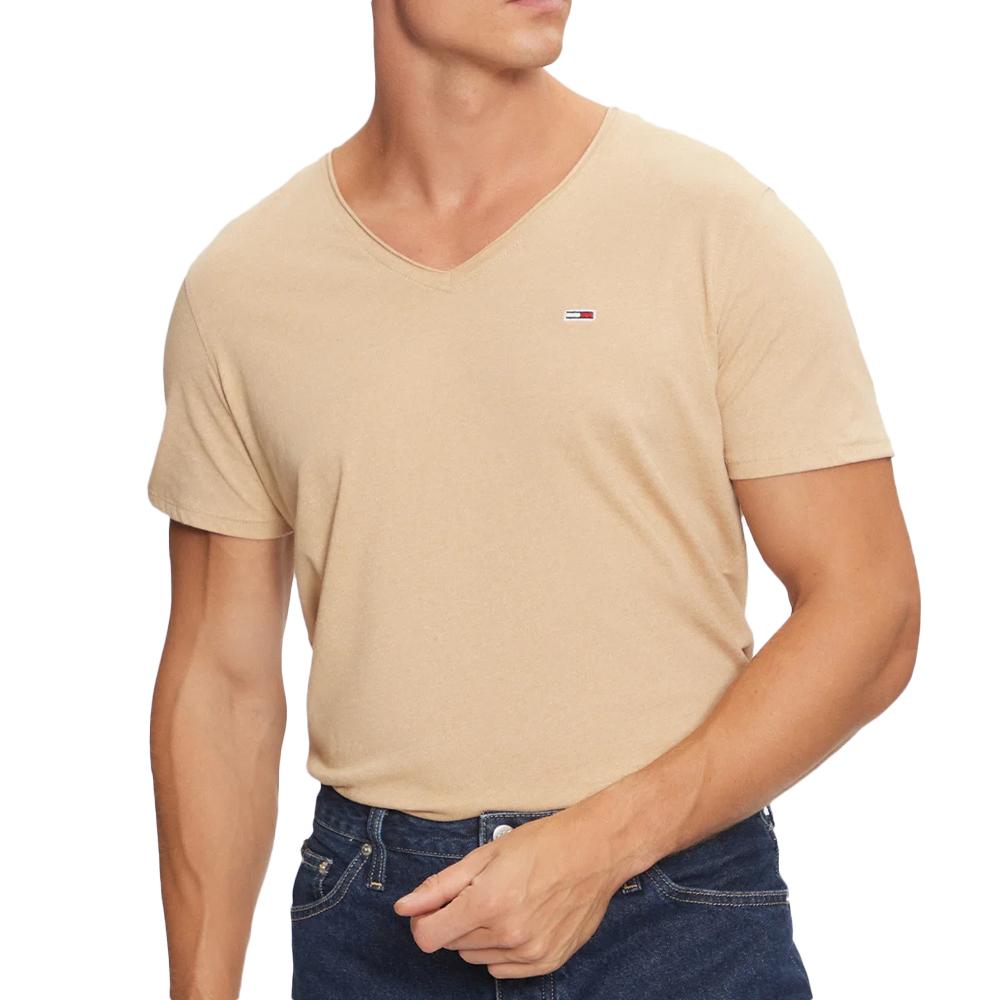 T-shirt Beige Homme Tommy Hilfiger Xslim Jaspe pas cher