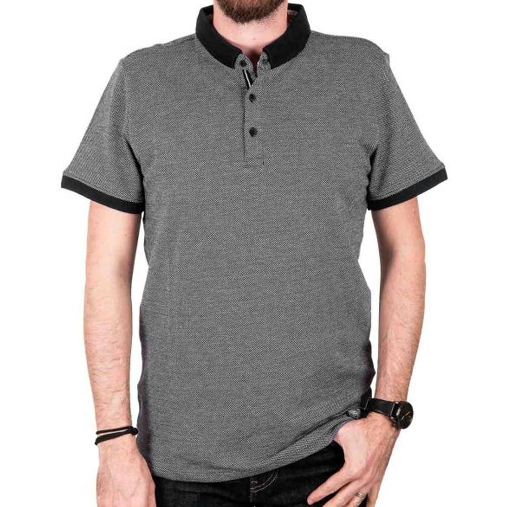 Polo Gris/Noir Homme Teddy Smith Lionel pas cher