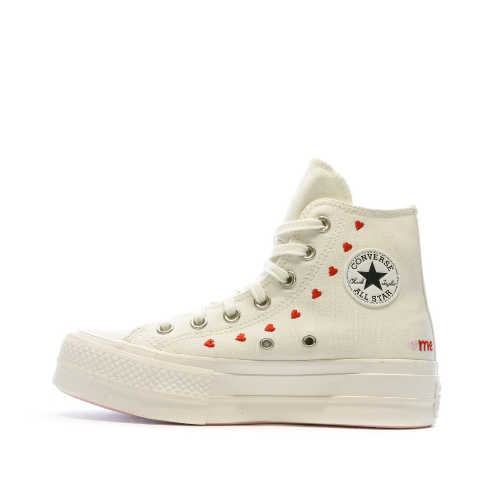 Baskets Blanches Femme Converse Vintage pas cher