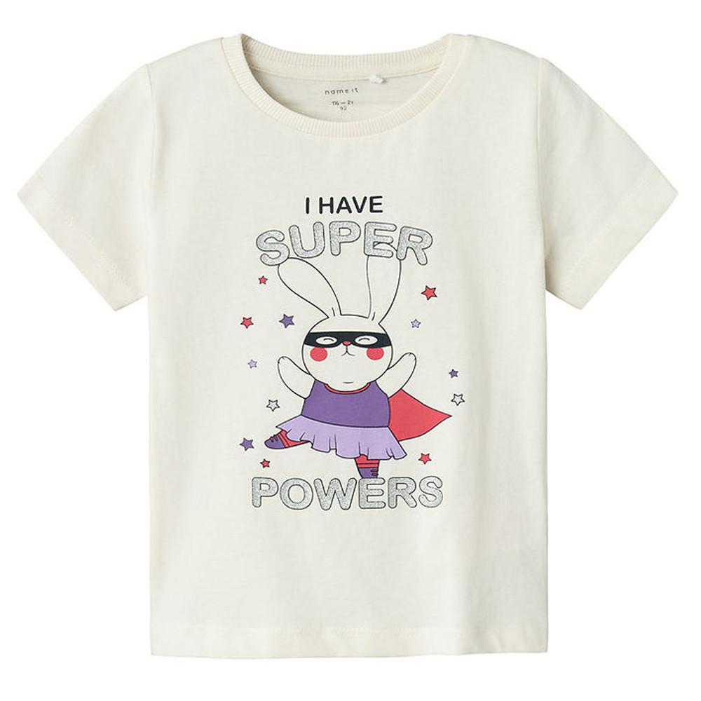 T-shirt Blanc Fille Name it Beat pas cher
