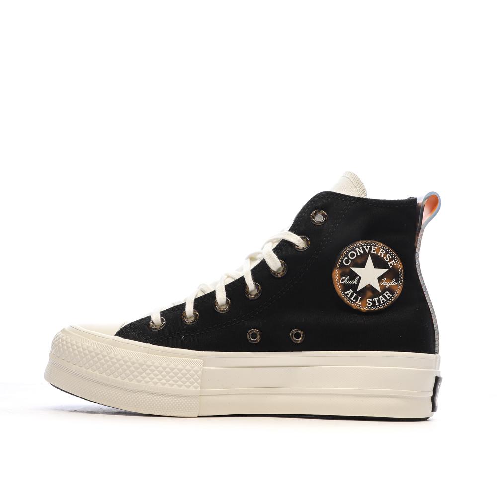 Baskets Noires Femme Converse All Star Lift Platform Tortoise pas cher