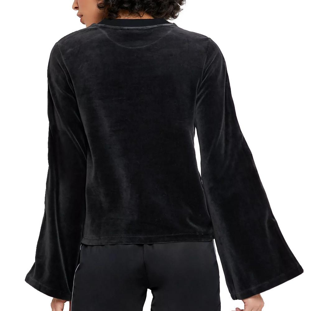 Sweat Noir Femme Adidas Velvet Sweater vue 2