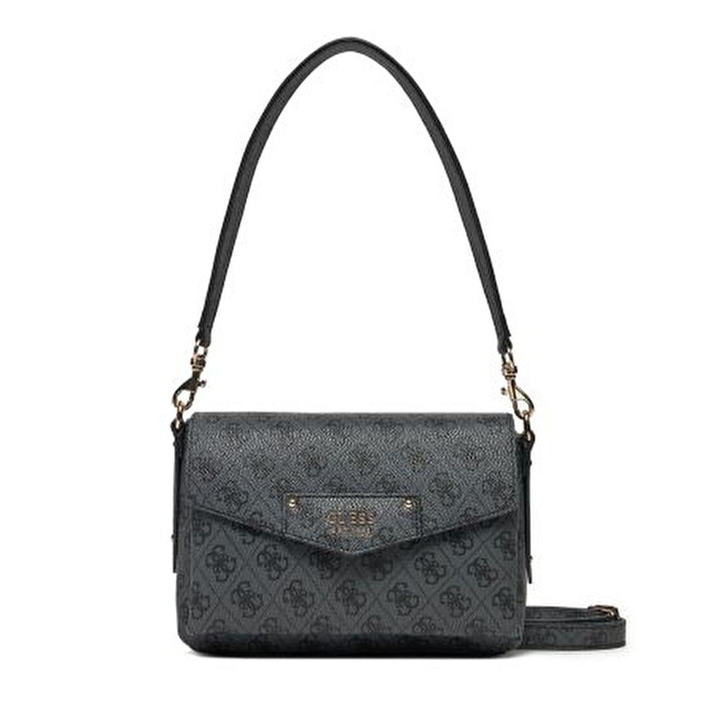 Sac à Bandoulière Noir Femme Guess Brenton pas cher