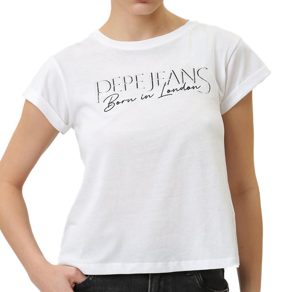 T-shirt Blanc Femme Pepe jeans Hannon PL505751 pas cher