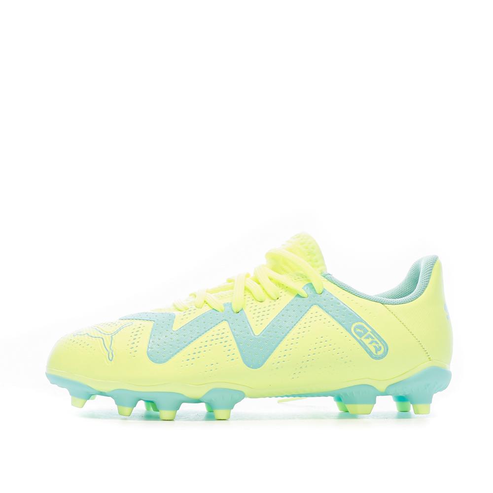 Chaussures de Football Bleu/Vert Garçon Puma Future Play pas cher