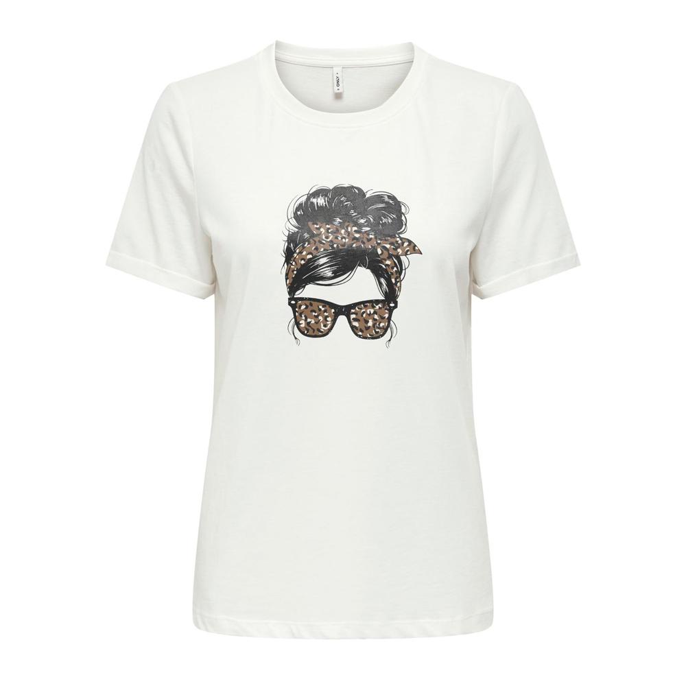 T-Shirt Blanc Femme Only Stella pas cher
