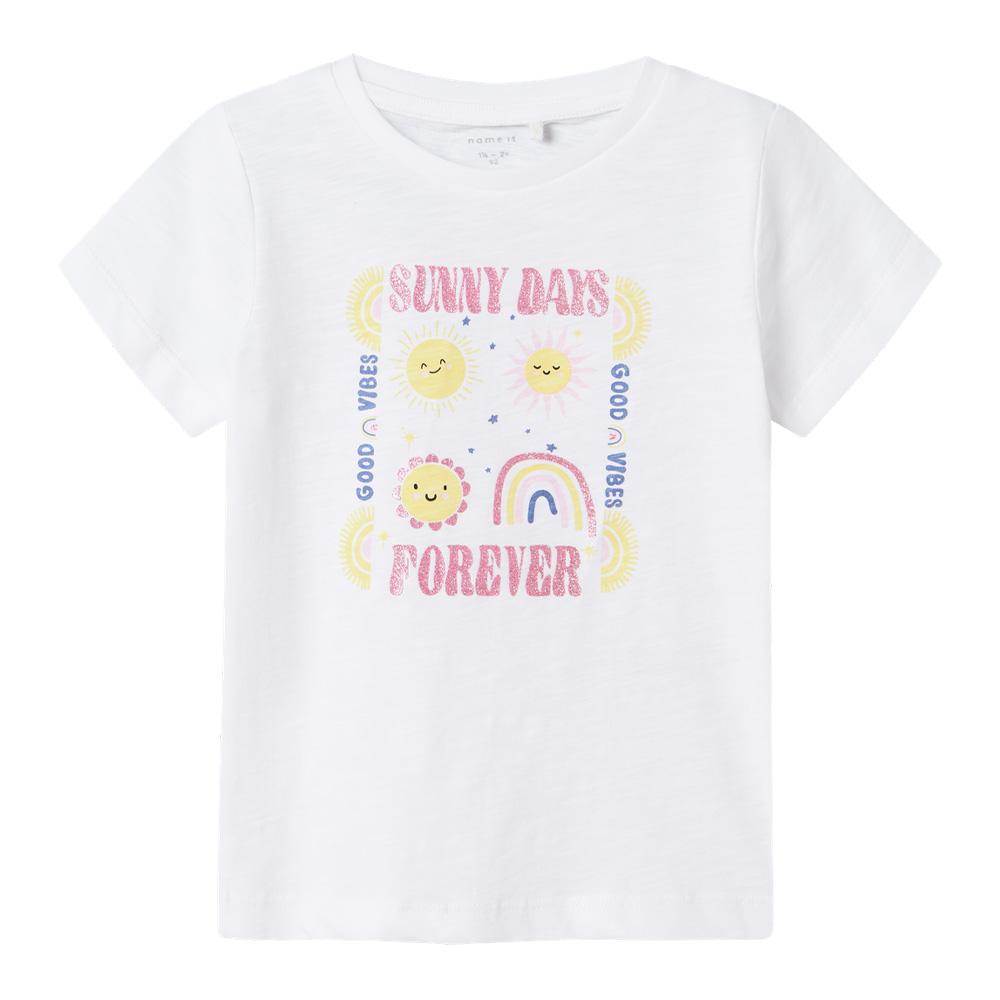 T-shirt Blanc Fille Name It Jeanette pas cher