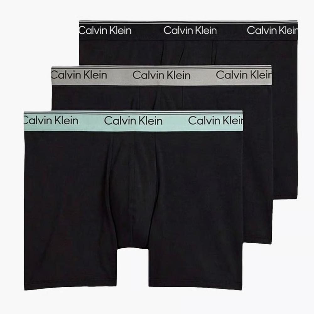 X3 Boxers Noir/Gris/Vert Calvin Klein Jeans Boxer Brief pas cher