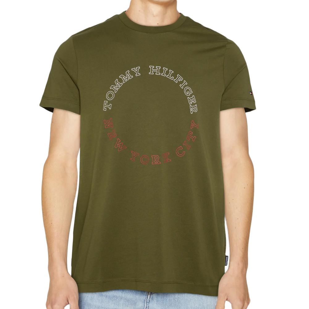 T-shirt Kaki Homme Tommy Hilfiger Monotype Roundle pas cher
