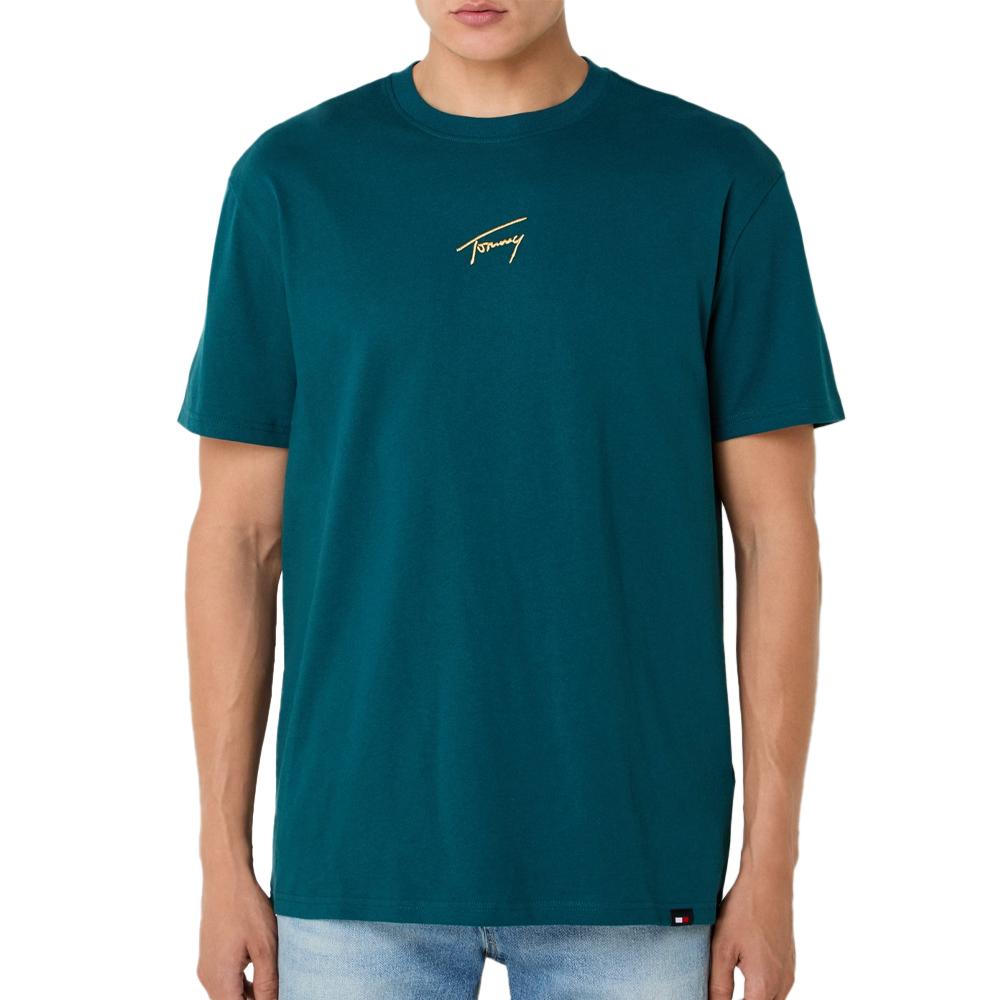 T-shirt Vert Foncé Homme Tommy Hilfiger Signatu pas cher
