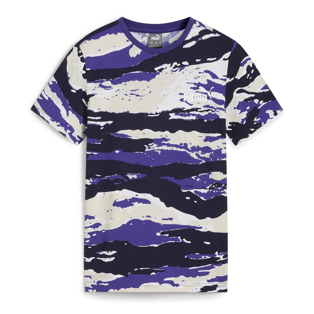 T-shirt Garçon Noir/Violet Puma Ess+ Camo pas cher