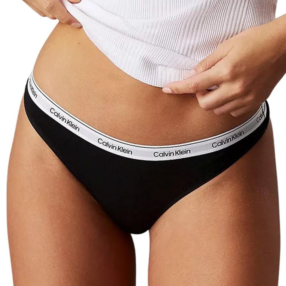 Lot de 3 Strings Noir/Bleu Femme Calvin Klein Jeans Thong vue 2