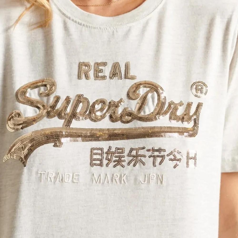 T-shirt Gris Femme Superdry Vl Boho Sparkle vue 2