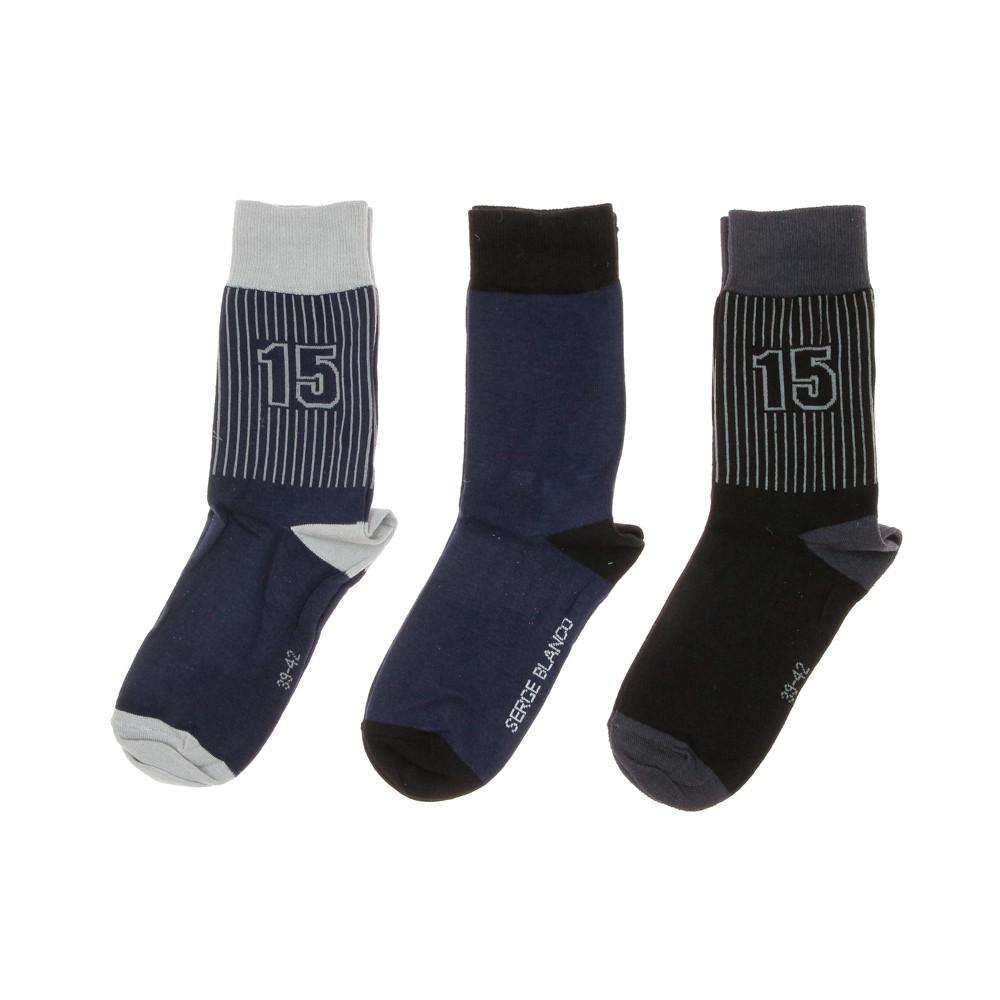 x3 paires de chaussettes Noir/Marine Homme Serge Blanco NNL pas cher