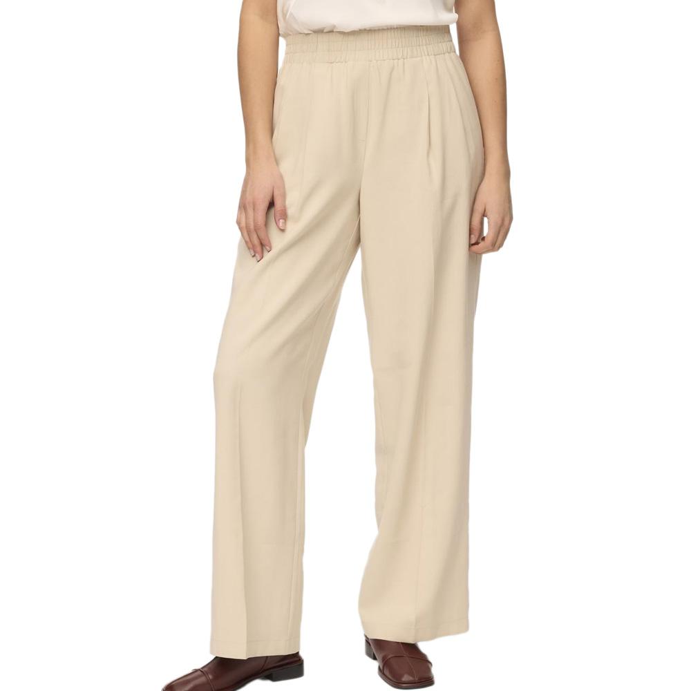 Pantalon fluide Beige Femme Vero Moda Carmen Wide pas cher