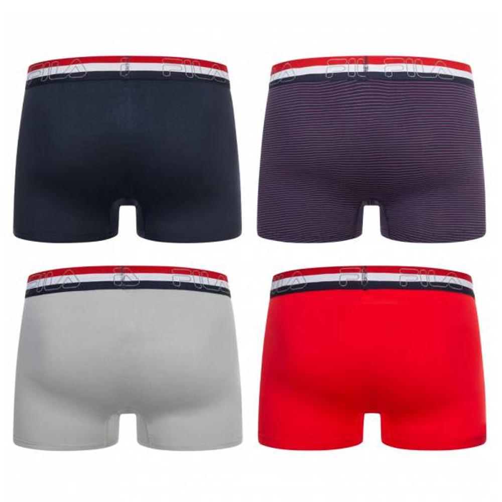 Pack X4 Boxers Rouge/Gris Homme Fila Brief vue 2