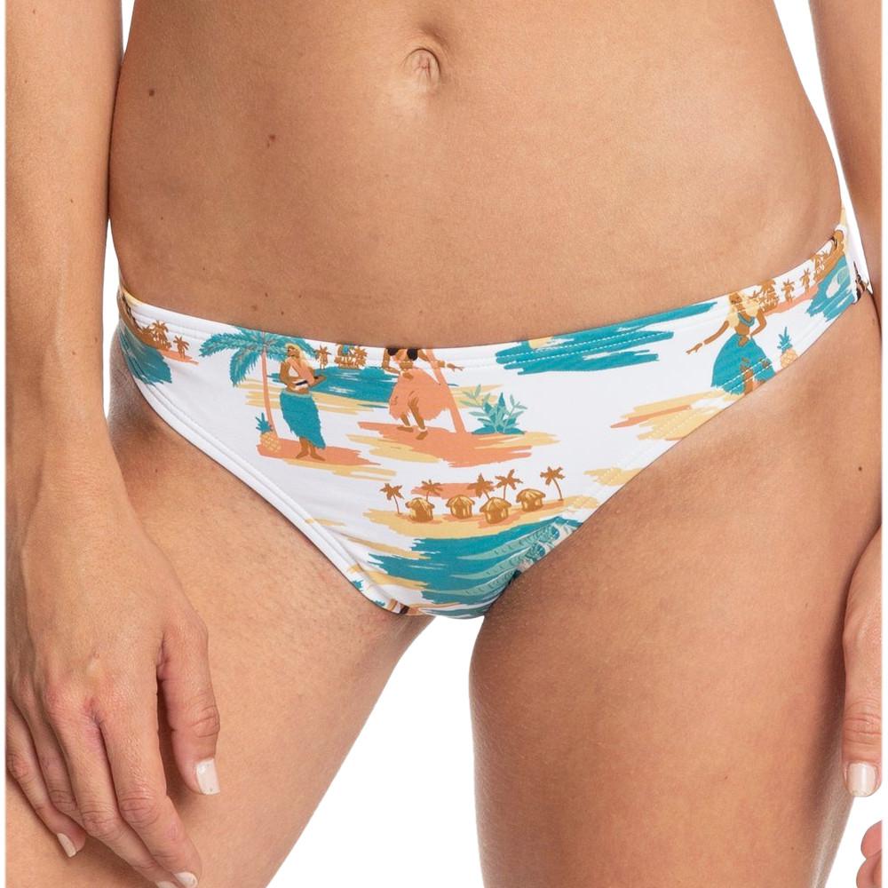 Bas de Bikini Blanc/Palmiers Femme Roxy Printed Beach Classics pas cher