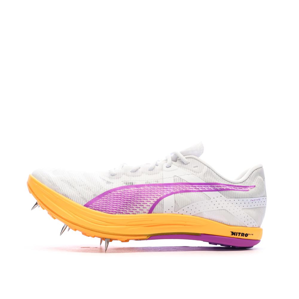 Chaussures Athlétisme Blanc/Rose Mixte Puma Crossfox Nitro Elite pas cher