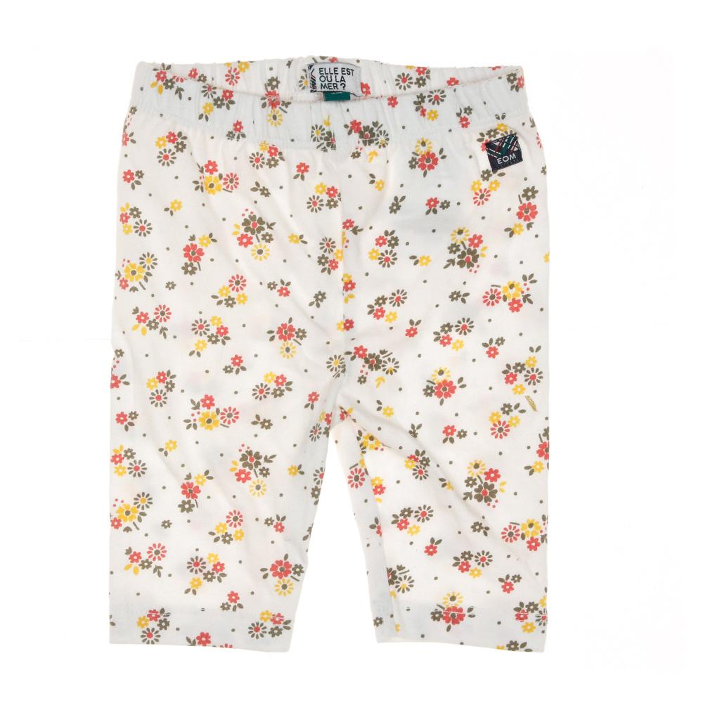 Legging Blanc à fleurs Bébé EOM Basmi pas cher