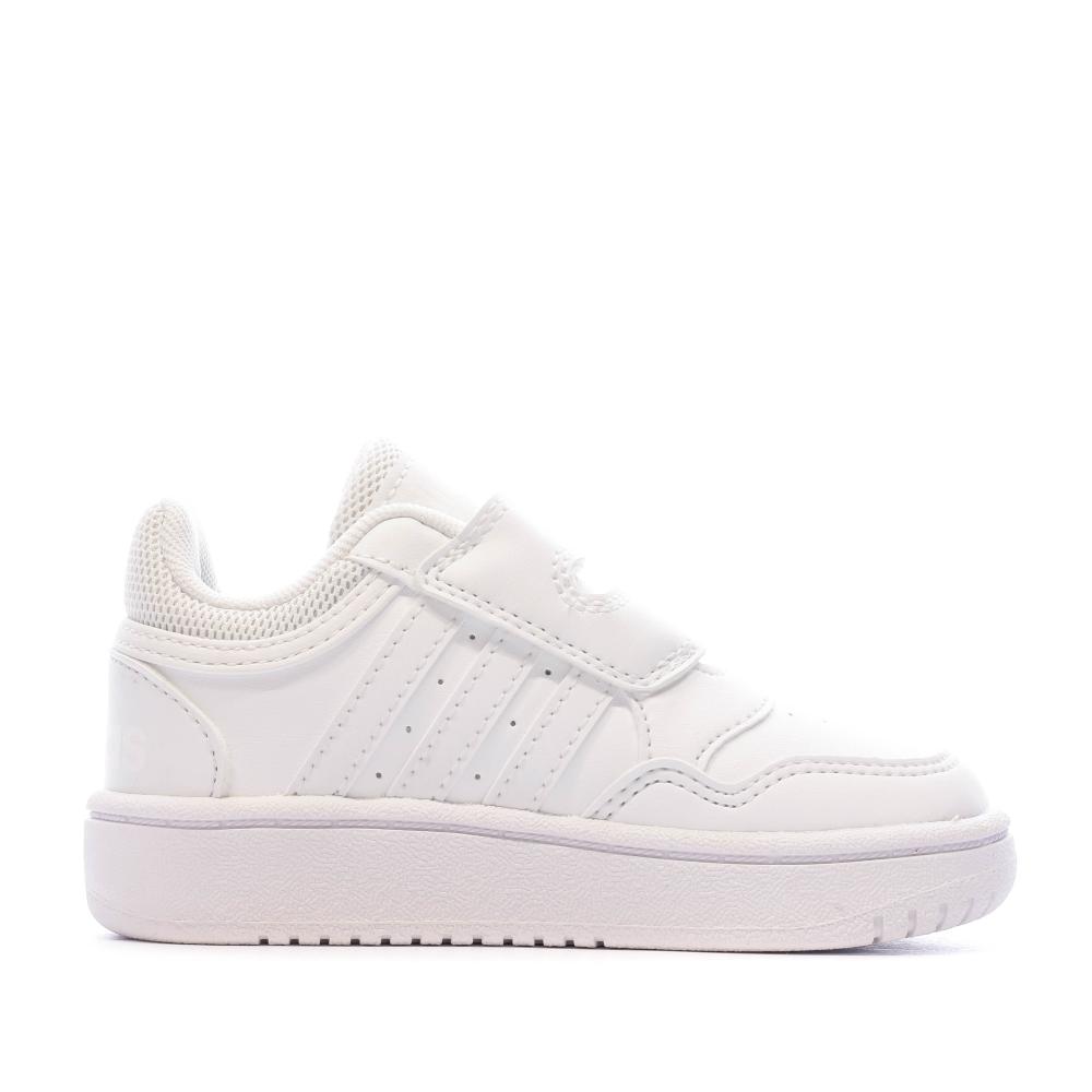 Baskets Blanches Garçon Adidas Hoops 3.0 vue 2