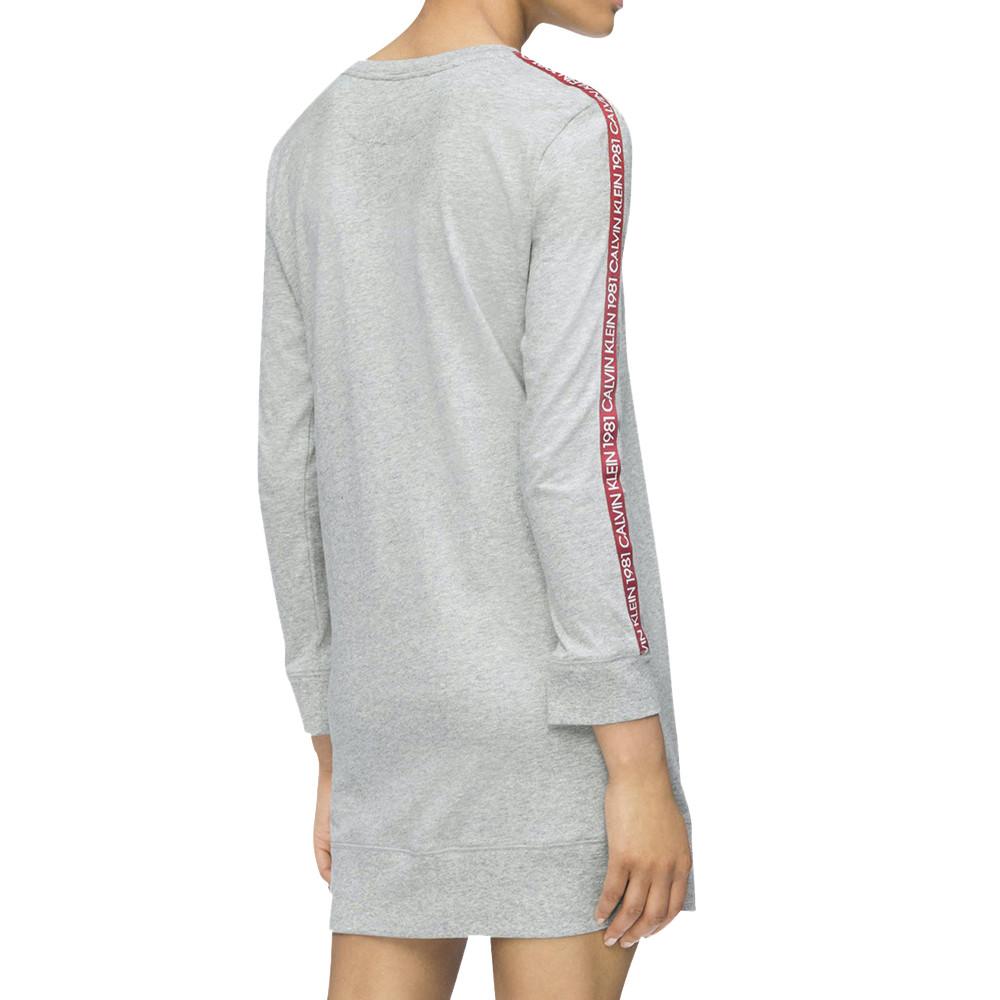 Robe Sweat Grise Femme Calvin Klein Night vue 2