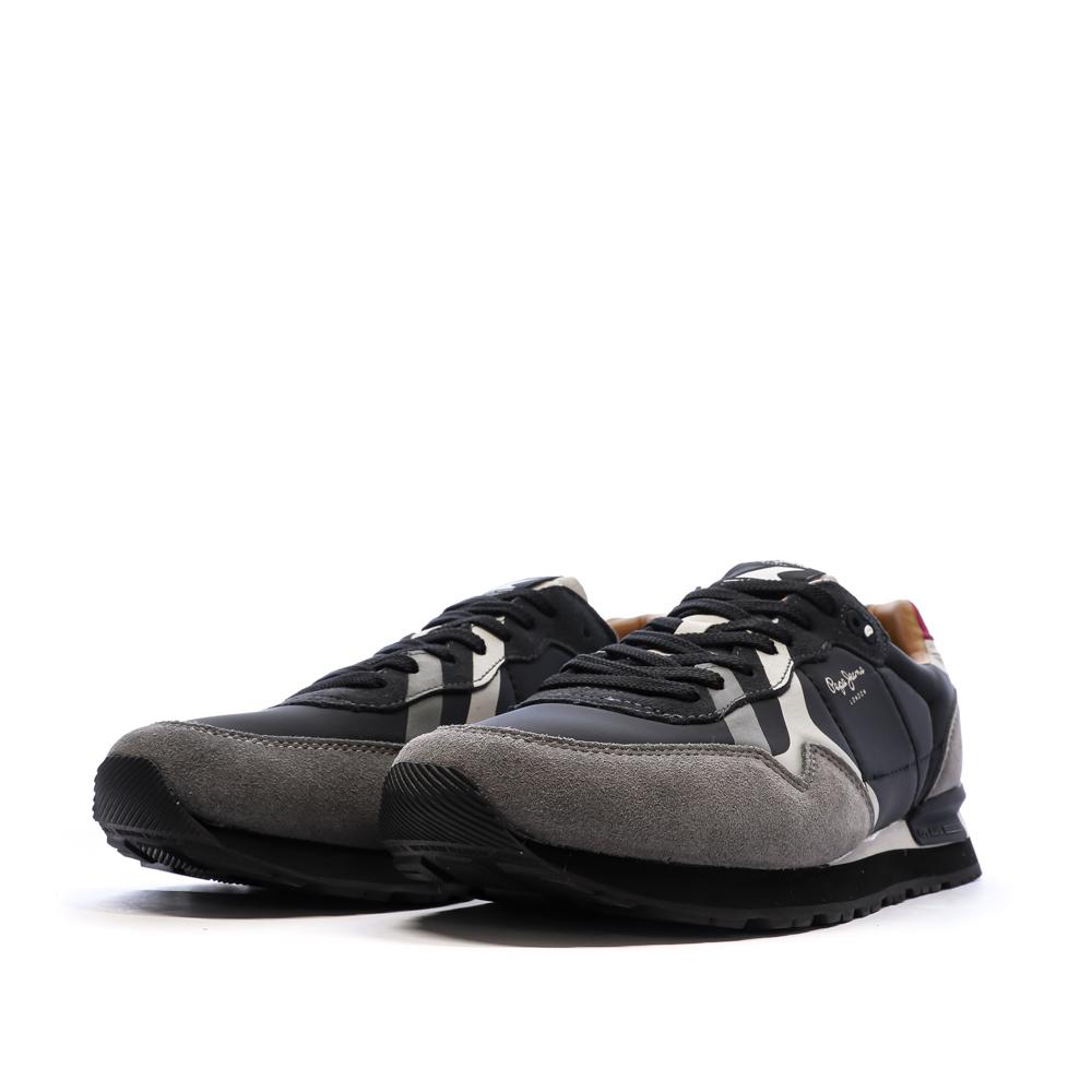 Baskets Noires/Grises Homme Pepe jeans Brit Prints vue 6