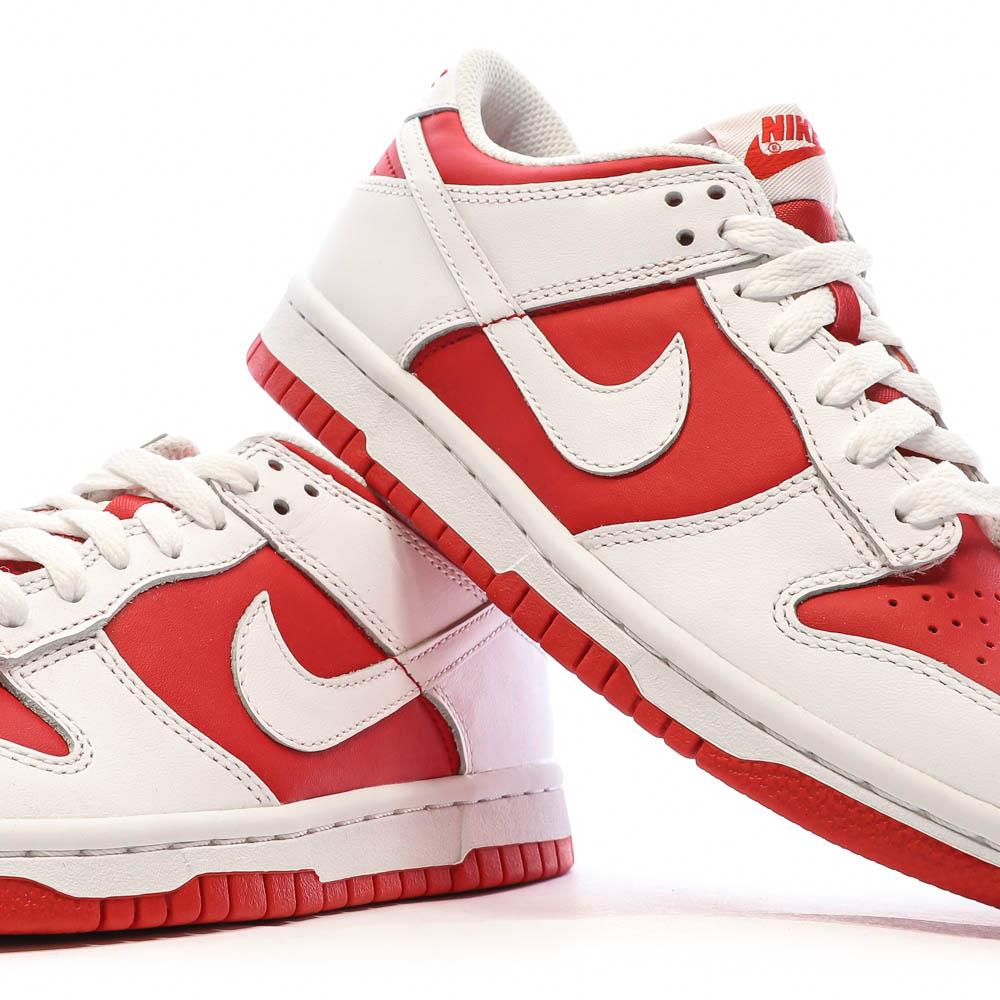 Baskets Blanches/Rouges Garçon Nike Dunk Low vue 7