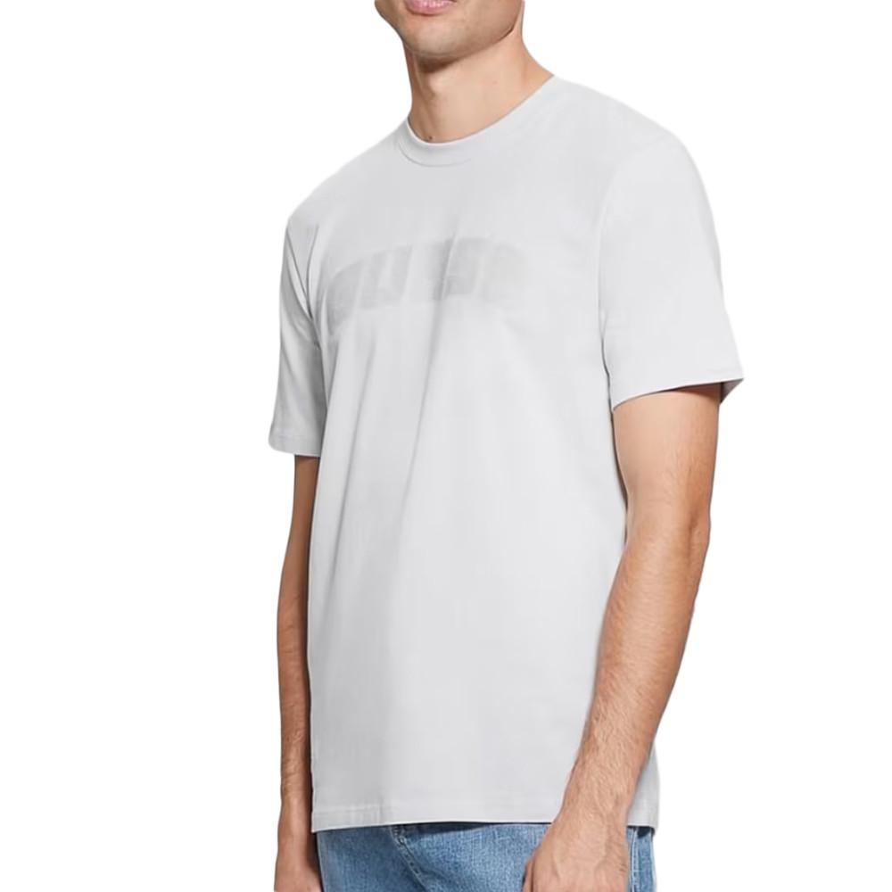 T-shirt Gris Clair Homme Guess Gaston pas cher