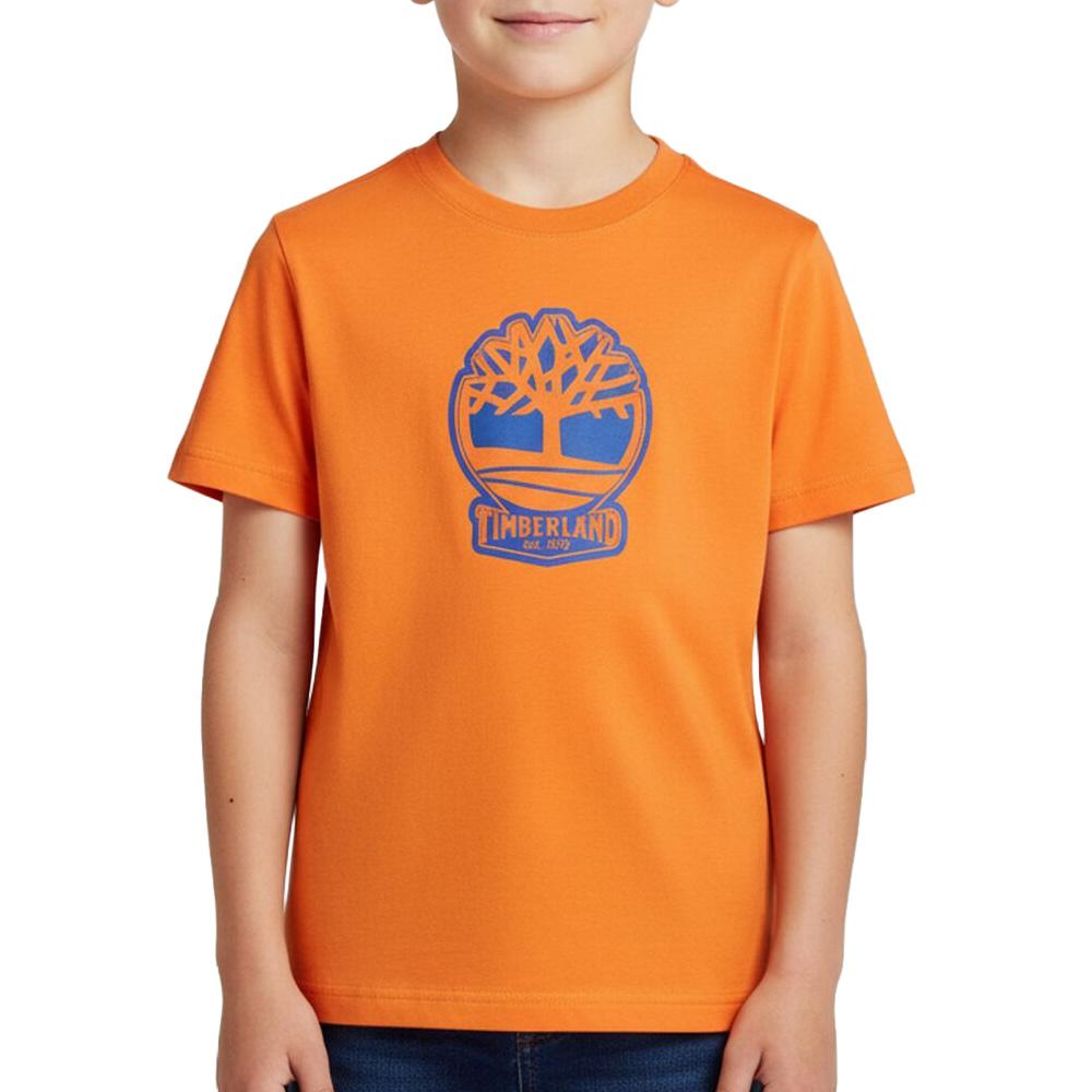 Camiseta naranja/azul para niño Timberland T60422 barato