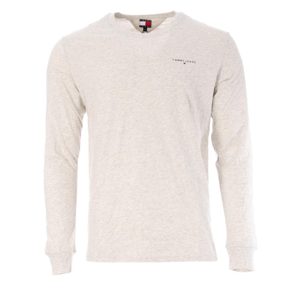 T-Shirt Manches Longues Gris Chiné Homme Tommy Hilfiger Chest pas cher
