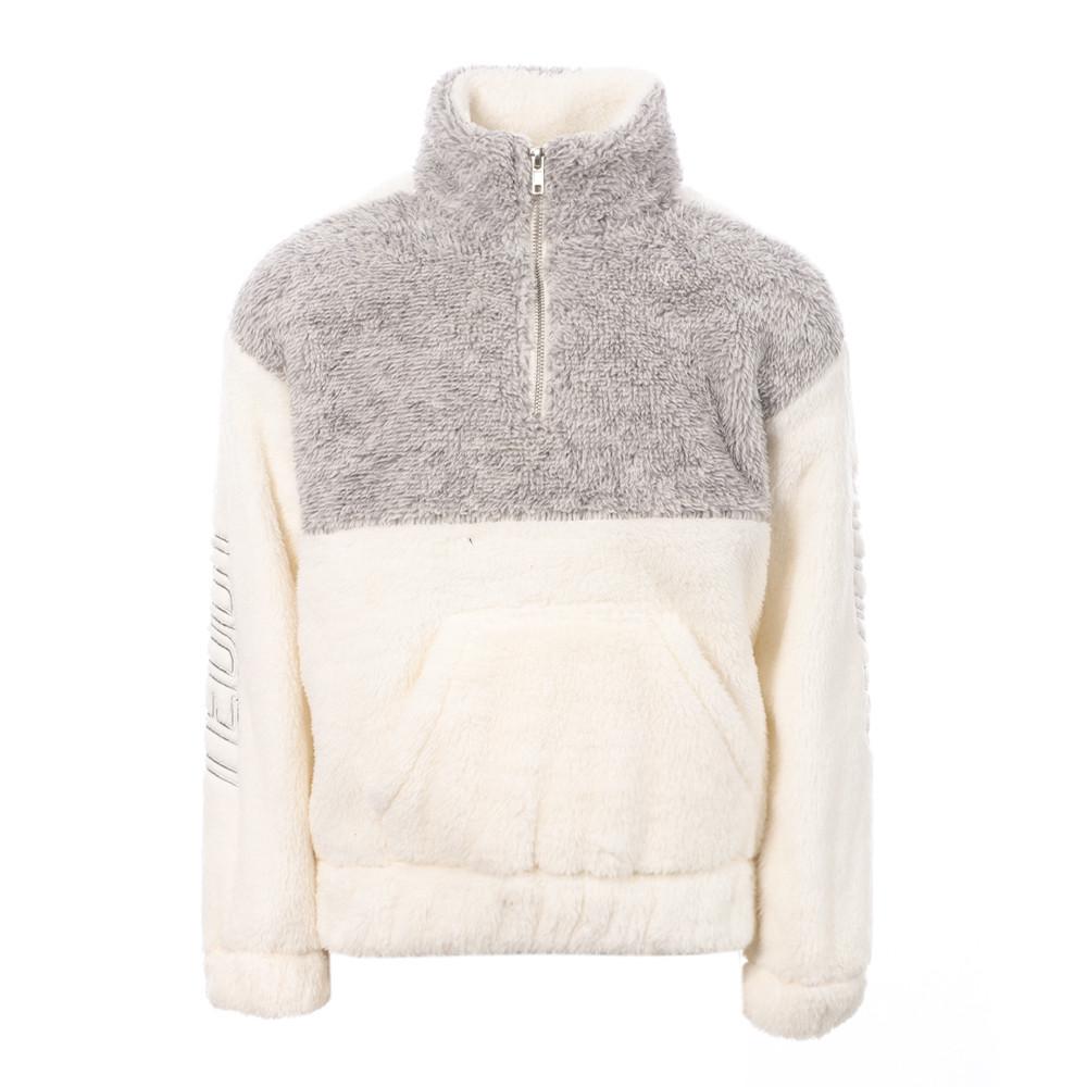 Sweat 1/4 zip Blanc/Gris Fille Teddy Smith Ifou pas cher